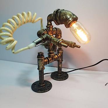 Декоративные настольные светильники: Лампы-скульптуры в стиле стимпанк/индастриал - Настольные светильники — 17