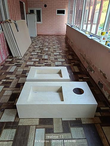 office table: Раковина для ванной, Особенности: Матовое, Квадратная форма, Материал: Искусственный камень — 4