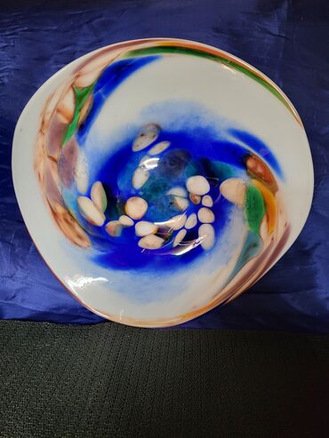 Kuhinjski setovi: Murano nov komplet za na sto,rucni rad iz 70ih. Set tanjir za — 11