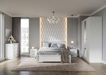 уголь в мешках кант: Уктоочу бөлмө гарнитуру, Жаңы, Эки кишилик керебет, Орусия, Өзү алып кетүү, түсү - Ак