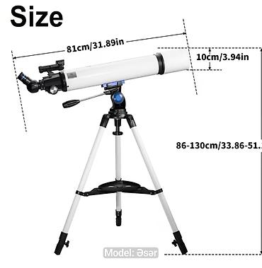 Teleskoplar: Astronomik Teleskop Apertural 80mm Foks 600mm Zoom 24x-750x - Tripod -da lalafo.az — 14 Teleskoplar: Astronomik Teleskop Apertural 80mm Foks 600mm Zoom 24x-750x - Tripod — 14