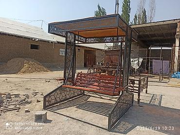 Садовые качели: Садовые качели Металл, Со спинкой, С крышей at lalafo.kg — 3 Садовые качели: Садовые качели Металл, Со спинкой, С крышей — 3