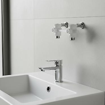 temiz su: Divara quraşdırılan qarışdırıcı üçün montaj boşluğu – 2 çıxışlı, ağ — 1
