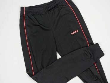 czarne woskowane spodnie z wysokim stanem: Sweatpants, Adidas, 14 years, 164, condition - Very good