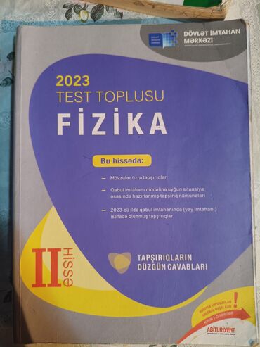 Учебная литература: Məhsul: “2023 Test Toplusu – Fizika” (II hissə) Xüsusiyyətlər: -