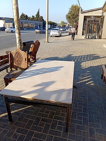 reseption masa: Bağ-bostan, teras, veranda və iaşə məkanları üçün taxta masa-stul — 3