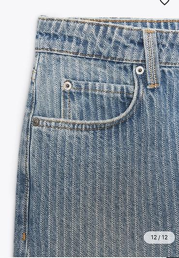 kətan şalvarlar: Zara 40 razmer yeni,heç geyilmeyib Zolaqlı düz kəsim cins şalvar - — 3