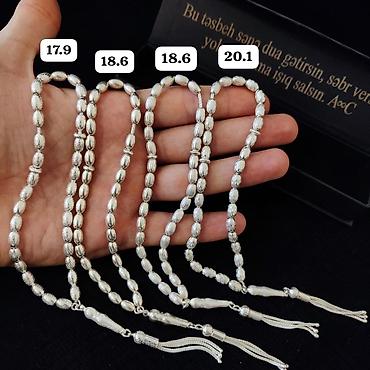 papaq milli: Gümüş təsbeh kolleksiyası Qram- 9.5 AzN - Material: 925 ayar gümüş — 9