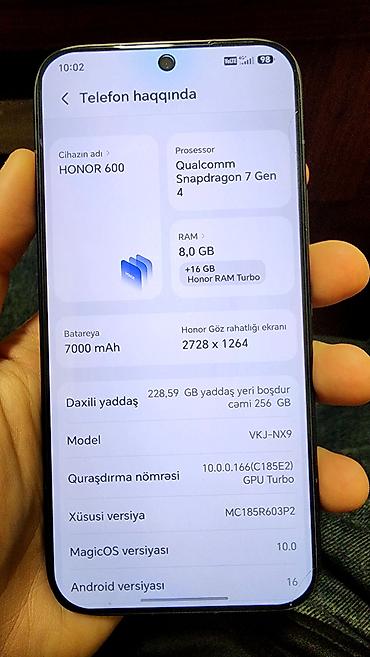 honor 90 512: Honor 256 GB, rəng - Qara, Zəmanət, Sensor, Barmaq izi — 7