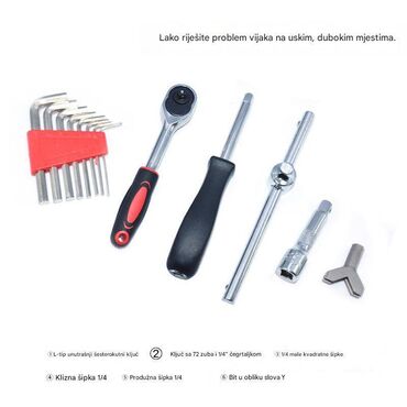 Setovi ručnog alata: Set nasadnih ključeva i bitova 1/4" – 131 komada u koferu - — 7