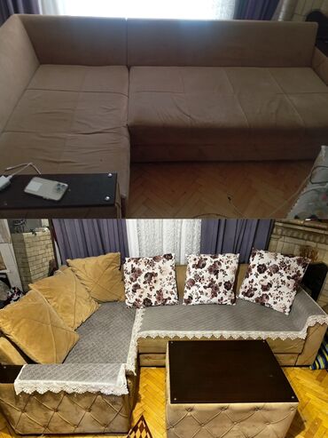 Mətbəx mebeli: Künc divan dəsti - Forma: L şəkilli künc divan - Material: Yumşaq