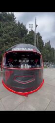 ПО для бизнеса: Motosiklet dəbilqəsi formasında mobil kiosk – bar/kafe konsepti -