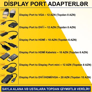 Digər kompüter aksesuarları: Display Port adapterlər SAYLA ALANA VƏ USTALARA TOPDAN QİYMƏTLƏ -da lalafo.az — 2 Digər kompüter aksesuarları: Display Port adapterlər SAYLA ALANA VƏ USTALARA TOPDAN QİYMƏTLƏ — 2