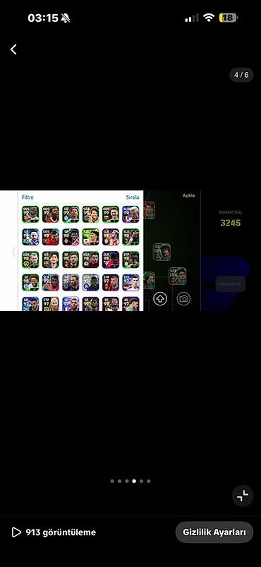 Спорт и хобби: EFootball hesabı təqdim olunur. Hesabın əsas göstəricilərindən biri — 4