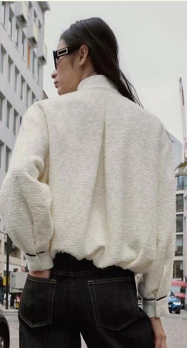 lil solid accessories: Ženska jakna – krem/bele boje, sa crnim kontrastnim paspulom - — 5