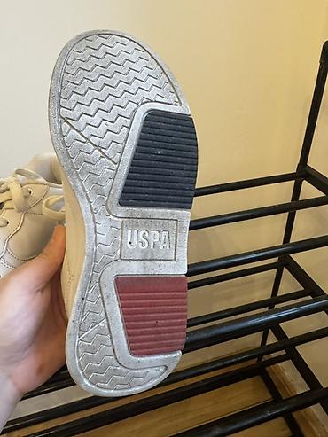 pol sapaşki: U.S. Polo Assn. (USPA) idman ayaqqabısı - Rəng: ağ, yan hissədə USPA — 2