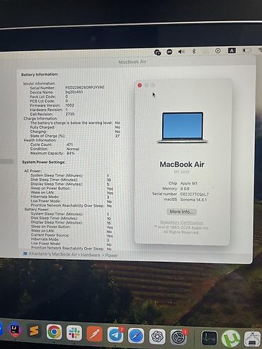 Ноутбуки Apple (MacBook): Продается MacBook Air 13" (M1, 2020) — цвет Silver. Состояние корпуса — 3
