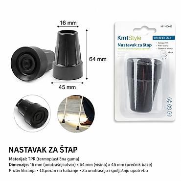 KMT Nogica za štake, crna 3283553 Praktičan nastavak/nogica za štap