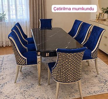 Masa dəsti 8 oturacaqlı,satılır 570₼. masa açılan deyil.Oturacaqlar