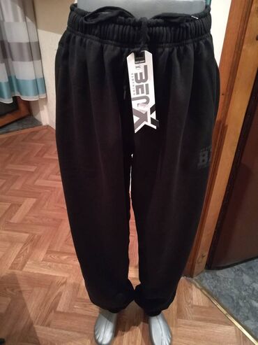 Trenerke: Donji deo trenerke, 4XL (EU 60), 5XL (EU 62), bоја - Crna, Pamuk — 2