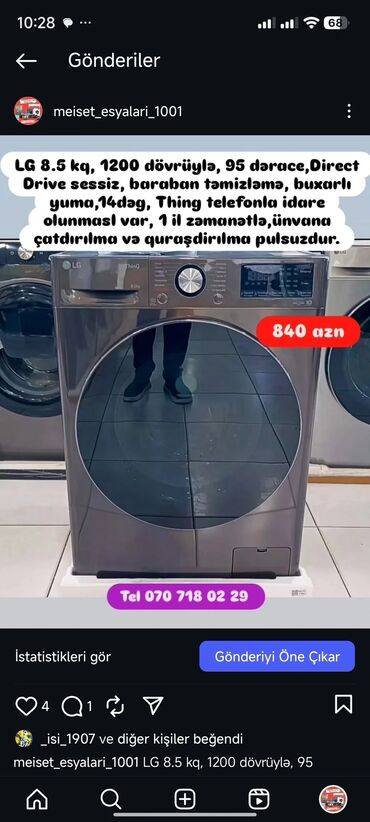 Paltaryuyan maşınlar: Paltaryuyan Anbardan satiş.Qimətlər aşagida qeyd olunub.Ünvana — 63