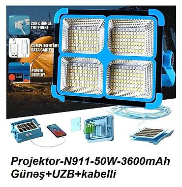 gunəş paneli projektor: Portativ LED proyektor – N911 model - Güc: 50W, dörd seqmentli yüksək — 1