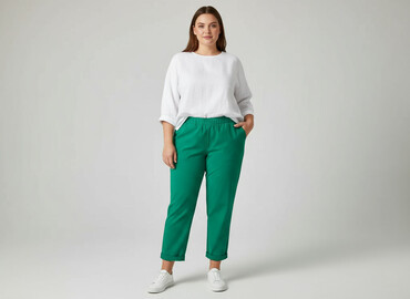 spodnie damskie jeansy zielone: Spodnie 3/4 damskie, rozmiar 3XL