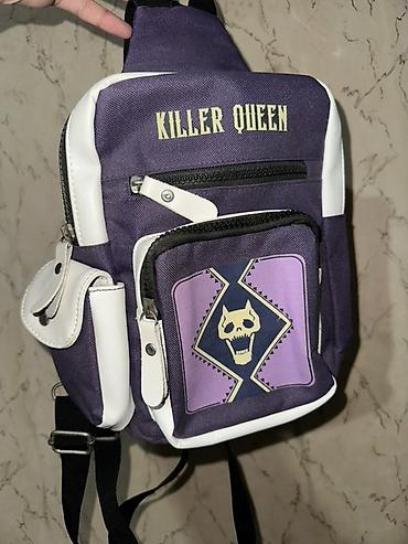 аниме чехол: Сумка-слинг «Killer Queen» в фиолетово-белой гамме по мотивам аниме и — 1