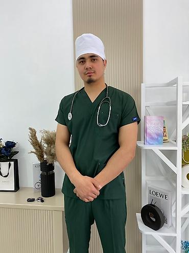 Медициналык кийим: Медицинский костюм (scrubs) унисекс - Комплект: топ с V-образным — 3
