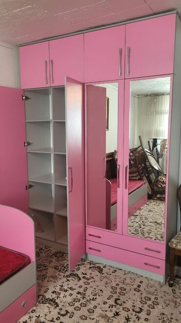Спальные гарнитуры: Спальный гарнитур, Б/у, ДСП, цвет - Розовый — 5