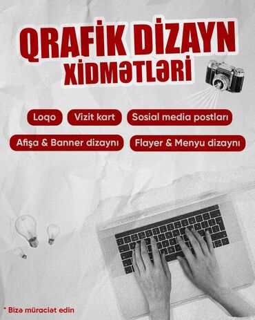 Reklam, çap: Qrafik dizayn xidmətləri: Loqo, vizitkart və digər dizayn işlərini