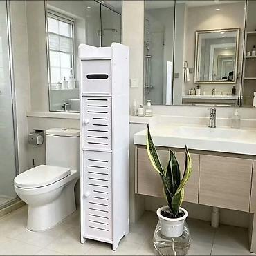 fioku: 10. Uski beli ormarić za kupatilo idealan za male prostore! — 5