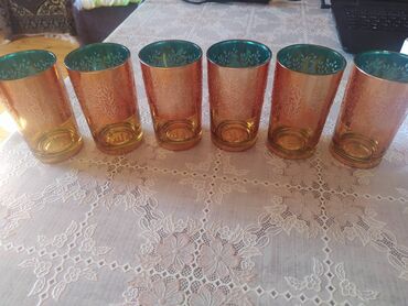 Stəkanlar: Stəkanlar, rəng - Sarı, Şüşə, 6 ədədli dəst — 7