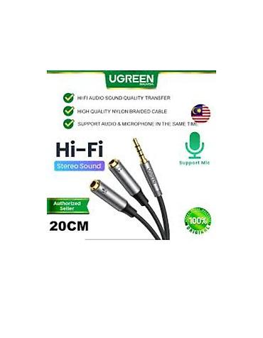 gaming telefon: UGREEN 3.5 mm TRRS (4 pin) Aux Y-splitter kabel – qulaqlıq (səs) və — 1