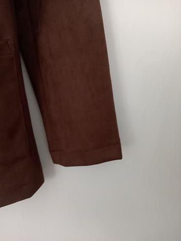 kozn: Braon ženska jakna/kaput od veštačkog antilopa (suede look) – Loose — 3