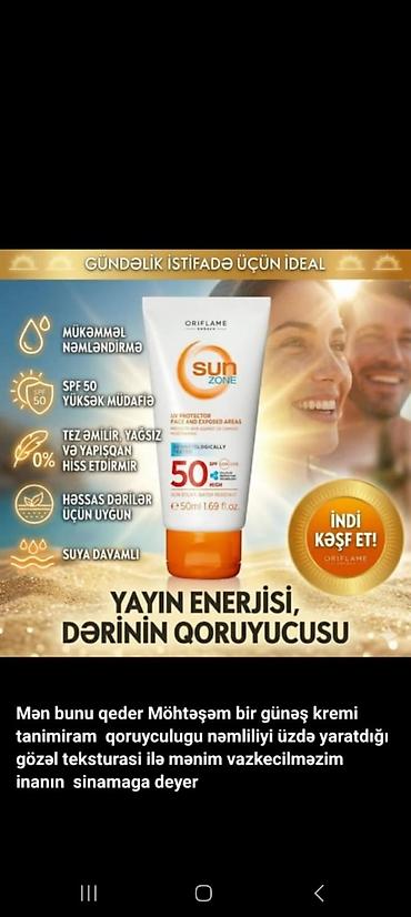 oriflame perfume: Oriflame Sun Zone UV Protector – üz və açıq nahiyələr üçün yüksək — 1