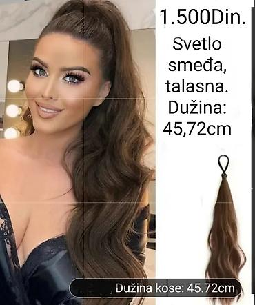 pull: Talasasti rep na gumici – svetlo smeđa nijansa. - Dužina: 45,72 cm - — 2