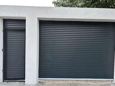 Qaraj darvazaları: Dəmir Qaraj darvazası, Seksional, Avtomatik, rəng - Qəhvəyi, Qapı ilə — 4