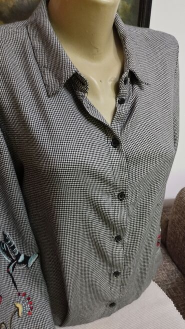 Košulje: H&M, M (EU 38), Karirani, bоја - Siva — 5