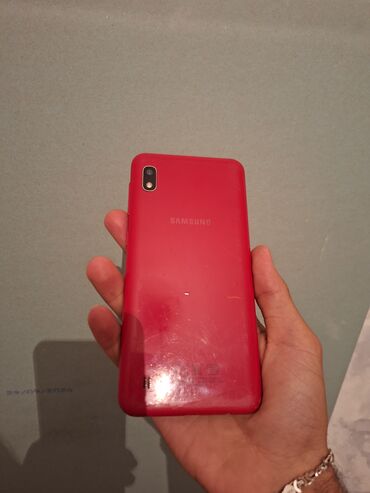 Samsung Galaxy A10, 32 GB, rəng - Qırmızı, Zəmanət, Düyməli, İki sim kartlı
