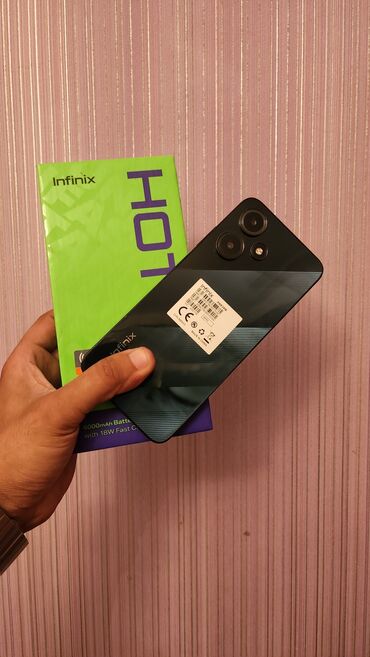 телефон сотовый флай кнопочный: Infinix Hot 30, 128 ГБ, цвет - Черный, Face ID