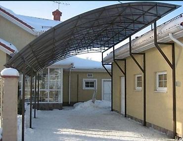 кровля навеса: Козырьки и навесы из поликарбоната на металлическом каркасе - — 5