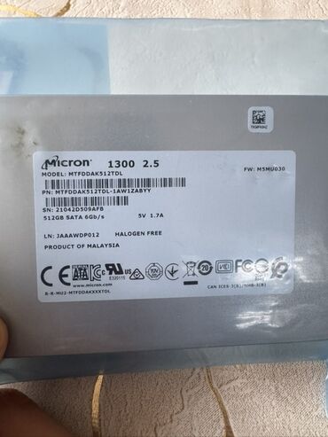 Operativ yaddaş (RAM): Micron 1300 2.5" SSD - Model: MTFDDAK512TDL (FW: M5MU030) - Tutum