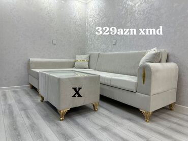 мебель для гостиной: Modern künc divan dəsti - Rəng: açıq krem/boz ton - Üslub