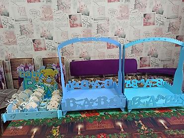 oğlan xonçası: Məhsul: “Baby Boy” məclisi üçün dekorativ şirniyyat/triflə stendləri — 1