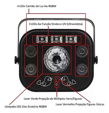 Другое освещение: Светомузыка проектор, лазер, стробоскоп 5 в 1 Профессиональный — 5