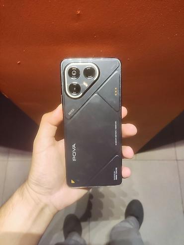 Tecno: Tecno Pova 7, Б/у, 128 ГБ, цвет - Черный, 2 SIM — 1