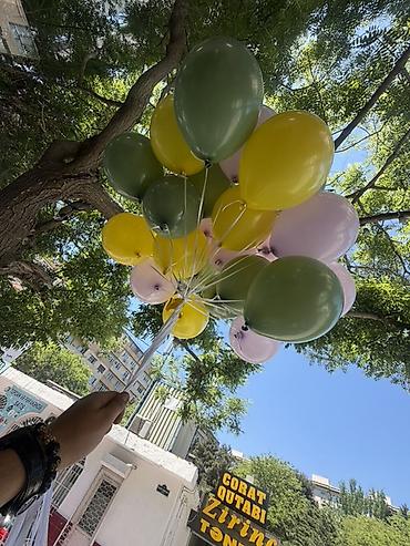 qaz balonu balaca: Helium şar buketləri – rəngarəng dekor və hədiyyə üçün hazır dəst - — 1