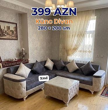 Divan və kreslo dəstləri: Künc divan dəsti – 280 × 200 sm - Ölçü: 280 × 200 sm künc quruluşu — 1