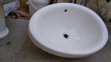 мойка для кухни: Oval formalı keramika əl-üz yuma qabı (çanaq) - Material: yüksək